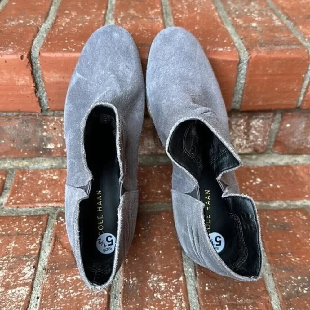 Cole Haan Alayna Slouch Bootie Stormcloud Grey Suede Ankle Boot 5.5 NWOT